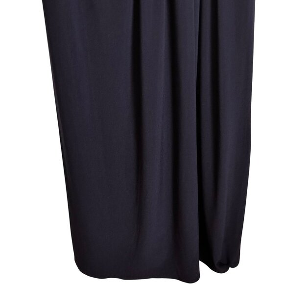 Alex Evenings SZ 8 Sleeveless Maxi Dress With Embellished Waist Draped Neck Navy - Picture 6 of 14